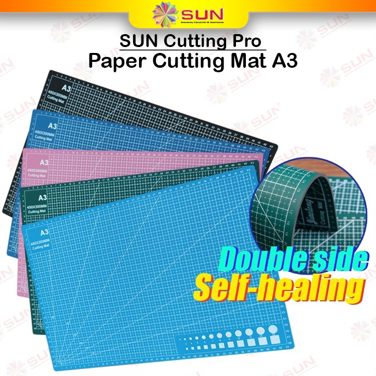 

72 Alas Potong Kertas ( Cutting Mat ) Uk. A3, A4, A5 Bahan PVC, Double-Side, Self Healing untuk potong kertas HVS, Foto, Art Paper, Silky, Doff, Kartu Nama pe970