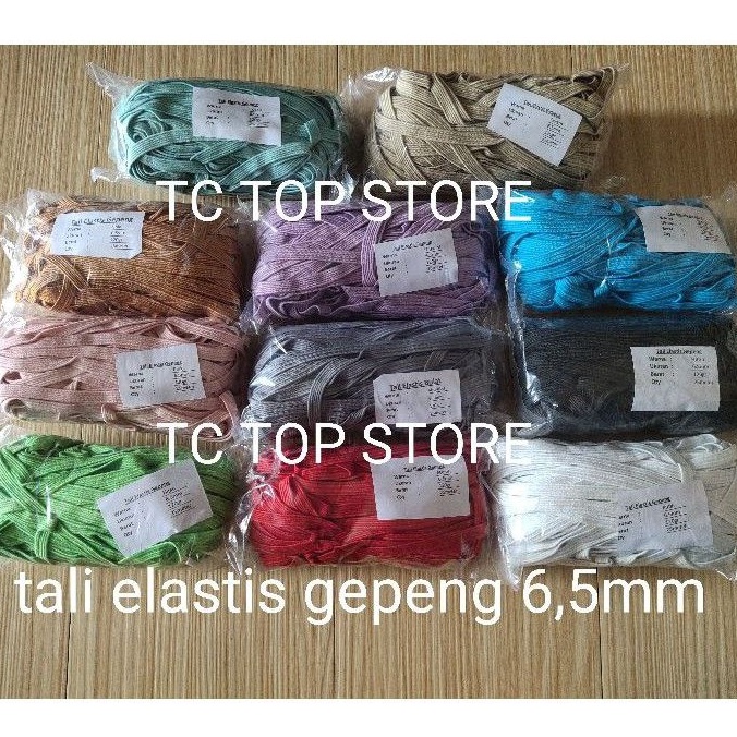

Baru.. Tali Karet gepeng 6,5mm / Tali elastis / tali string (panjang 25 meter) VKD