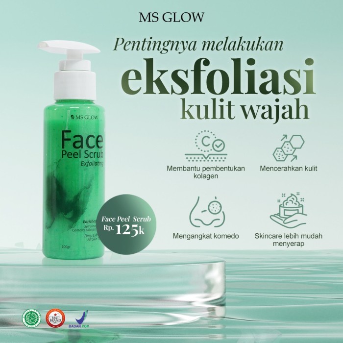 Face Peel Scrub Ms Glow / Eksfoliasi Wajah