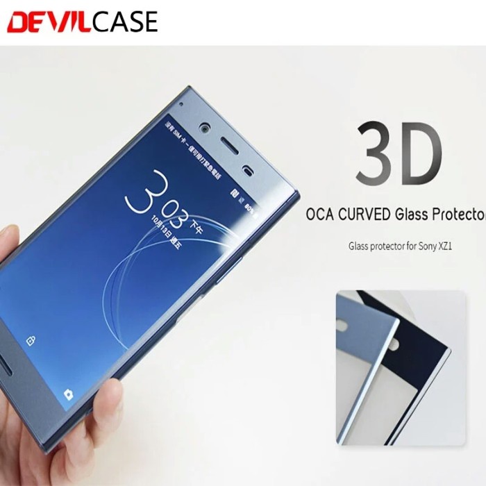 Jual Devilcase Glass sony XZ1 - Biru Muda Berkualitas