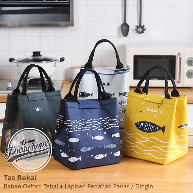 best produk] Tas Bekal Ikan / Cooler Bag Motif Ikan Perekat / Tas Bekal / Lunch Box
