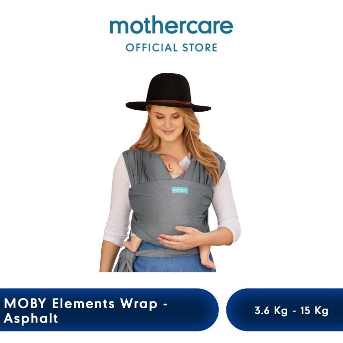 Moby Elements Wrap Asphalt - Gendongan Bayi (Abu-abu)