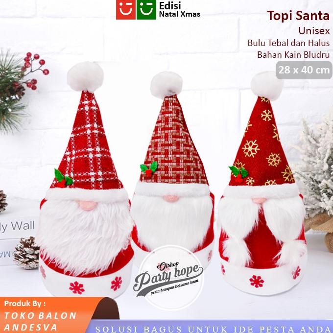 .........] topi natal santa Jenggot / aksesoris natal santa / topi santa murah