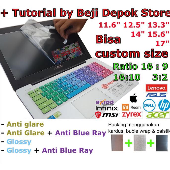 Anti Glare/Matte Screen Guard Laptop 14" dan 15" Universal