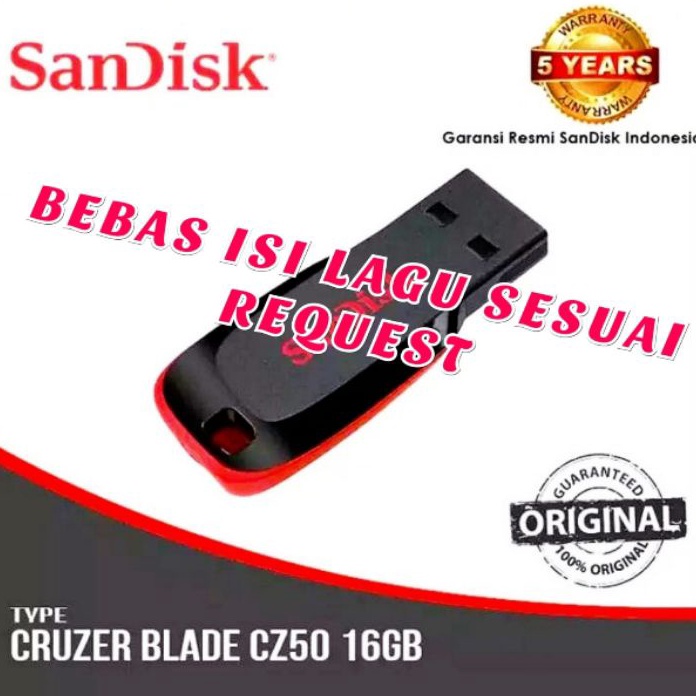 Paling Laris FLASHDISK ORIGINAL 16GB ISI LAGU 700-1000 LAGU BEBAS MILIH-FLASHDISK MUSIK BOX-FLASHDIS