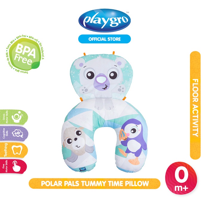 Playgro Polar Pals Tummy Time Pillow - Bantal Tummy Time Bayi
