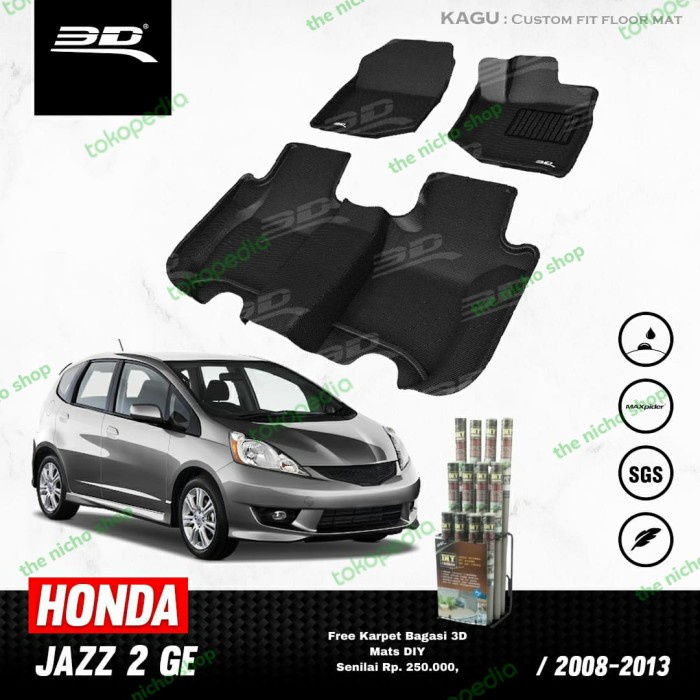 Terlaris Karpet Mobil 3D Kagumat Honda Jazz 2010-Ge8