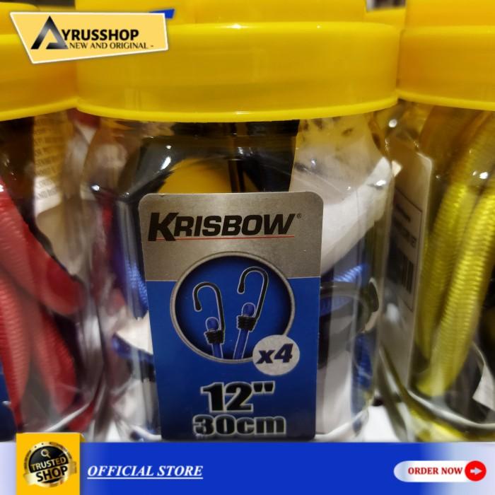 Krisbow Tali Bagasi Motor 30Cm Isi 4/Karet Pengikat Barang Molor/Biru