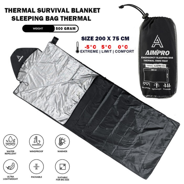 Terlaris Sleeping Bag Thermal Omni Heat Ultralight Aimpro
