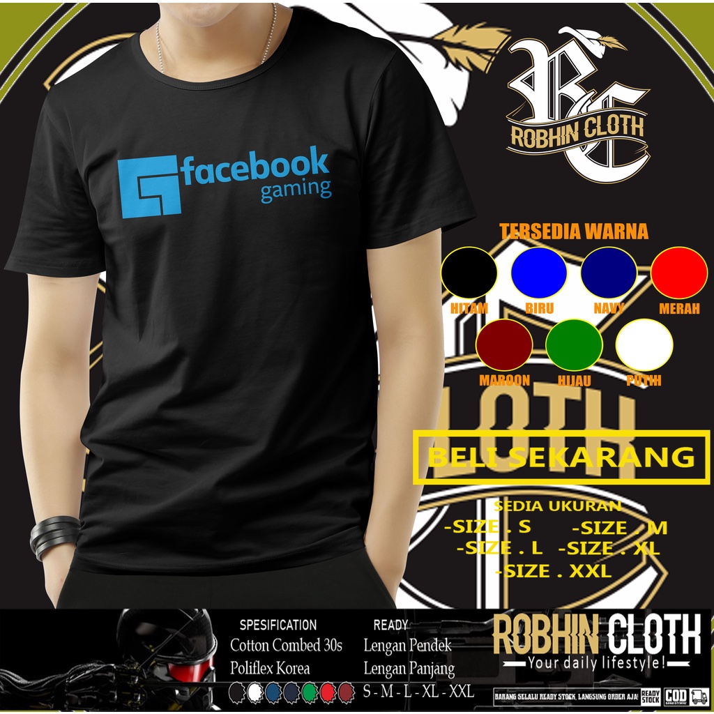 Kaos Facebook Gaming Logo Baju Game