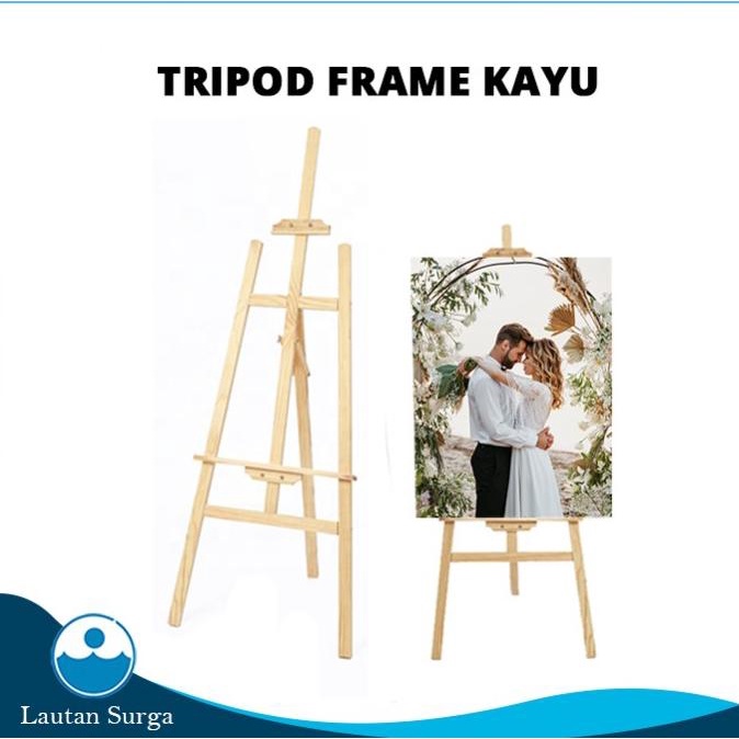 

Stand Tripod / Wooden Easel Tripod Kayu Stand Lukis, Bingkai Foto