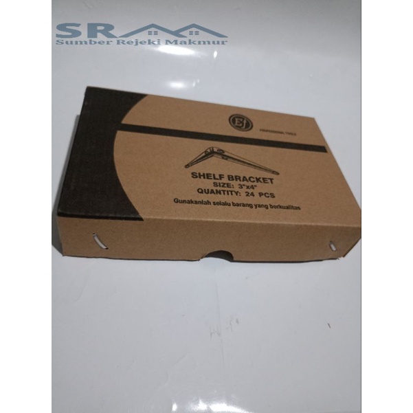 1 Pak (24 pcs) Siku Rak Besi Putih 3x4 Inch l Shelf Bracket l Penyangga Ambalan GROSIR