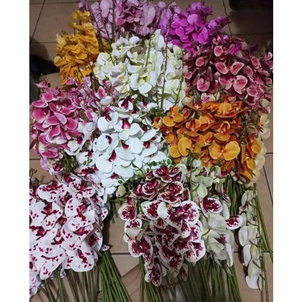 Kekinian - BUNGA ANGGREK LATEX K9 (PER TANGKAI) latex jumbo bunga anggrek bulan artificial anggrek l