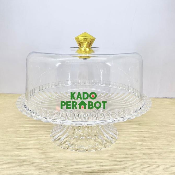 tempat kue golden lemon - wadah saji bolu - piring bolu tutup cantik