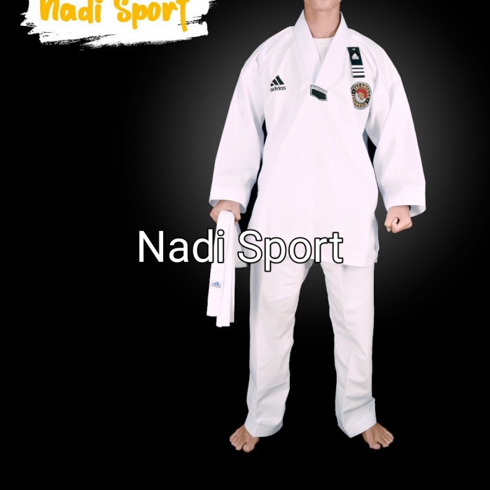 Dobok Taekwondo Adidas Dewasa Kerah Putih Baju Taekwondo Adidas Dewasa