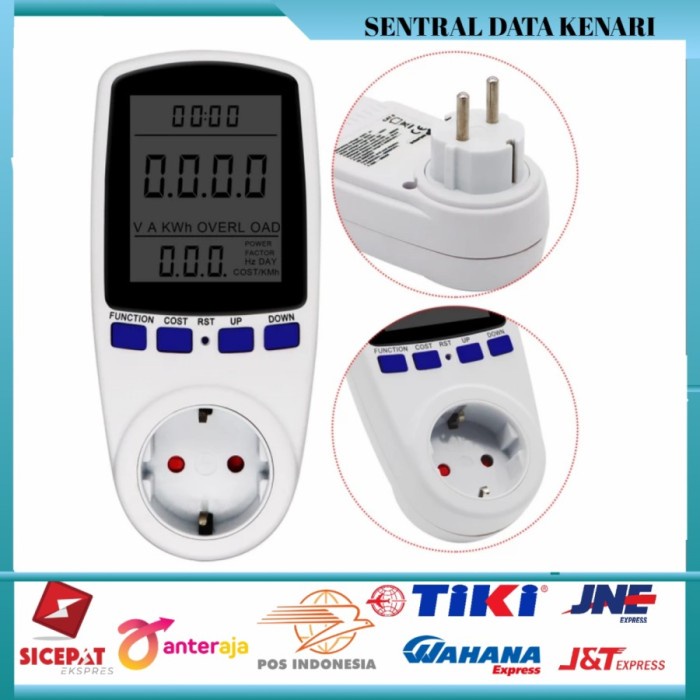 FLASH SALE DIGITAL WATTMETER EU PLUG AC KWH POWER DAYA VOLTASE AMPERE WATT METER TERMURAH