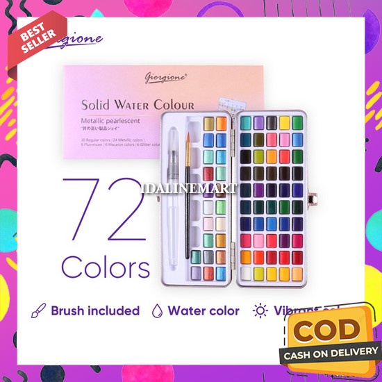 

Watercolor Set Art Cat Air Anak Set Lengkap Water Color Set Watercolour Painting Lengkap Semua Warna Padat Cair Cat Lukis Kanvas Murah Dan Bagus Cat Air Lukis Lengkap Non Toxic Tidak Beracun Giorgione Watercolor Paint Cat Air Free Brush 50/72/90/100 Warna