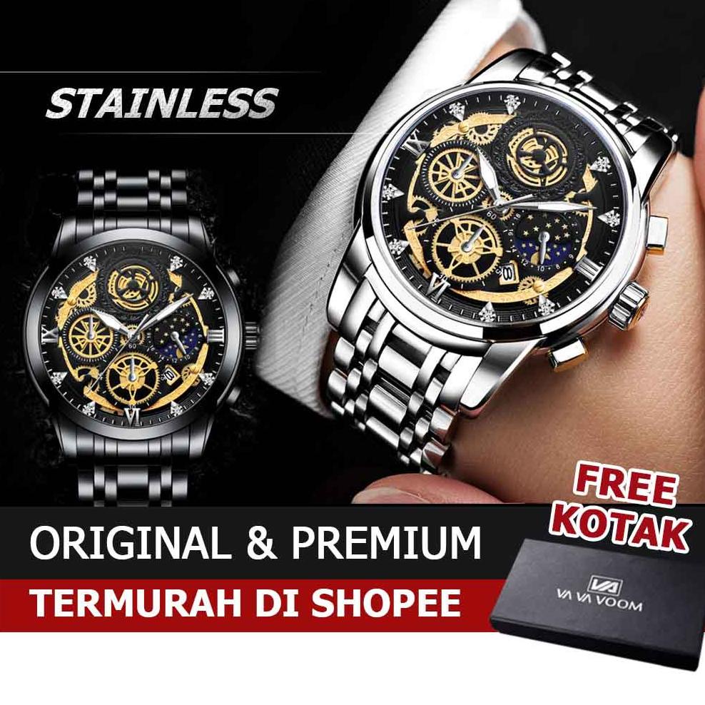 Bayar ditempat Jam Tangan Pria Original Impor FNGEEN VAVA VOOM Tahan Air dengan Kronograf Aksesoris 