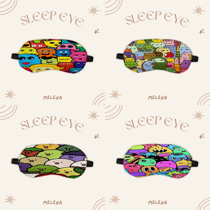 Penutup Mata | Blindfold | kacamata tidur | Pendingin Gel Motif Karakter Lucu 10