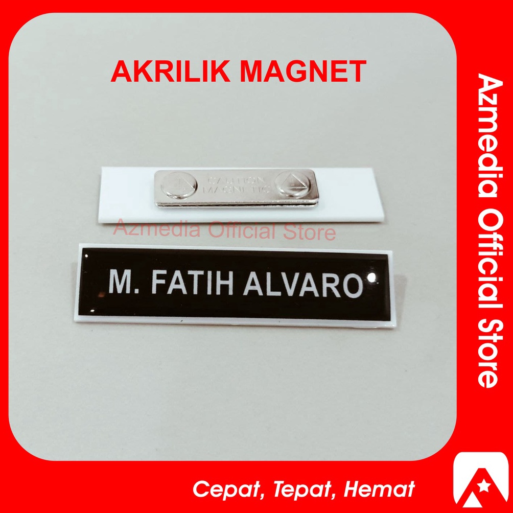 

73 Nametag Nama Dada Akrilik Magnet 40