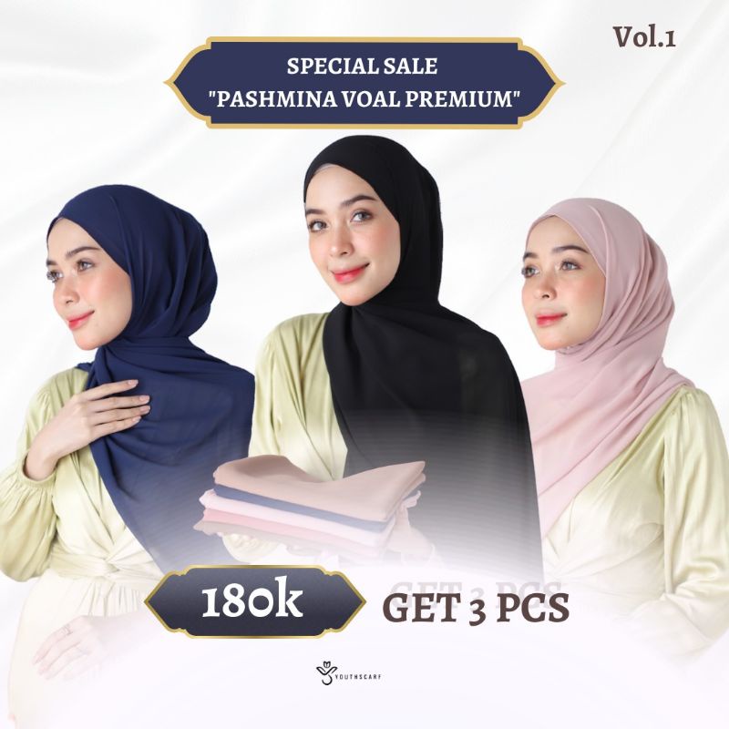 Youthscarf - LUNA VOAL PASHMINA - HIJAB PASHMINA -   PASHMINA VOAL - PASHMINA VOAL MIRACLE - PASHMIN