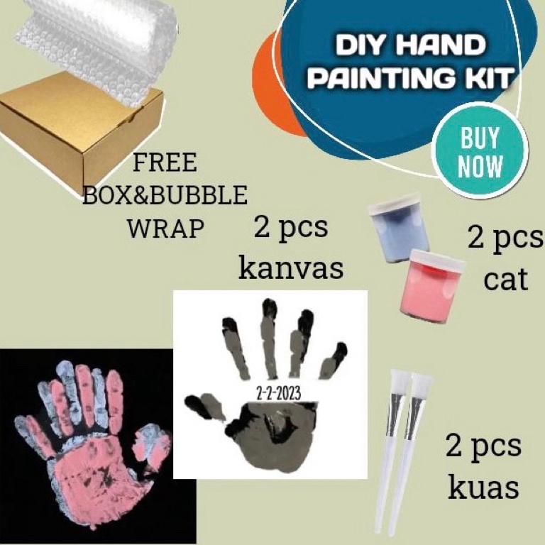 

47 CAP TANGAN COUPLE | hand painting kit | kanvas painting kit 7953