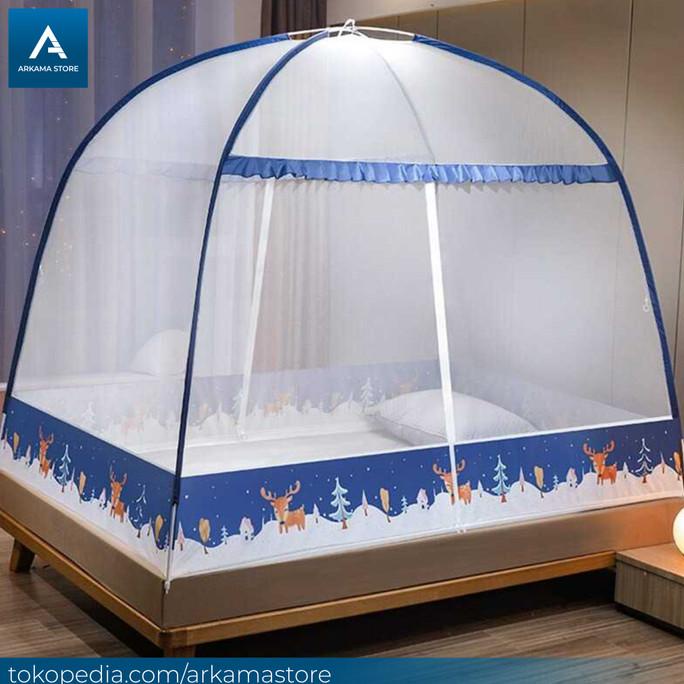 kelambu nyamuk lipat jaring anti nyamuk kasur tidur 120 x 200 cm