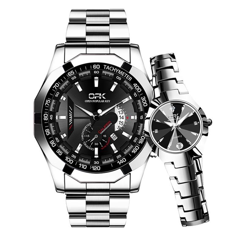 BISA COD OPK Jam Tangan Couple Anti Air Original Rantai alpo2