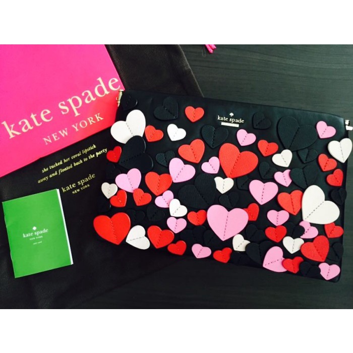 Kate Spade Secret Adrer Applique Hearts Carley Clutch - 