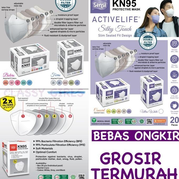 Masker Kn95 Sensi 5 Ply - Double Filter Original