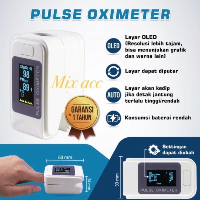 Big Sale H1 Fingertip Pulse Oximeter Alat Ukur Kadar Oksigen Spo2 Berkualitas