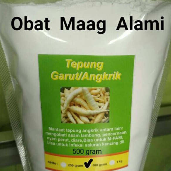 

Baru TEPUNG GARUT/PATI ASAM LAMBUNG/ANGKRIK /ARROWROOT 500Gr Grosir