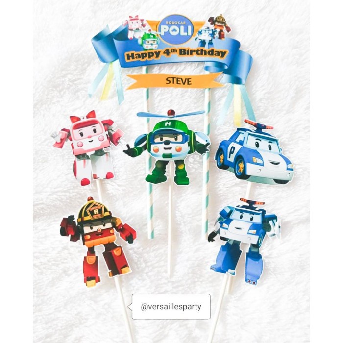 Best Seller Cake Topper Robocar Poli / Hiasan Kue Robocar Poli/Topper Poli Robocar