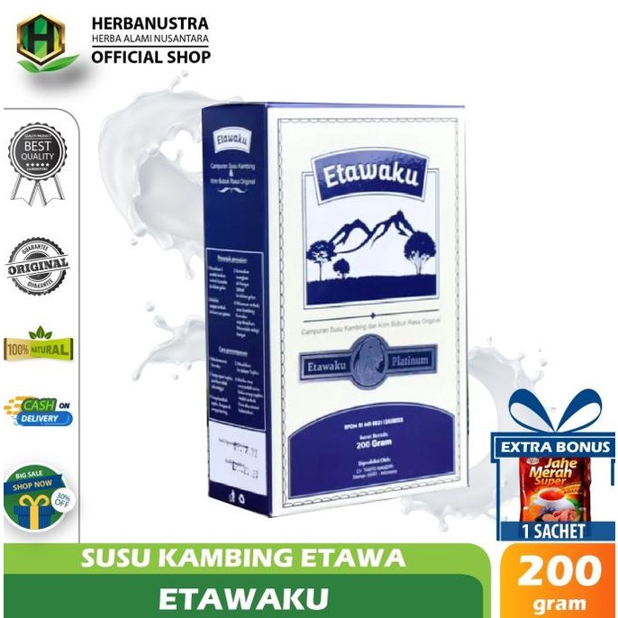 

Etawaku Platinum | Susu Kambing & Krimer Bebas Alergi-Rendah gula 200g
