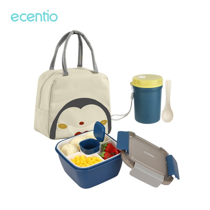 Best Seller Ecentio 1.1L Lunch Box Set/Kotak Makan Bpa Free Tas Lunch Box