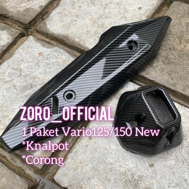 Terbaik Cover Tutup Knalpot Vario150 New Led/Vario125 New Led 2018-2023 Carbon Zoro Aksesoris Motor