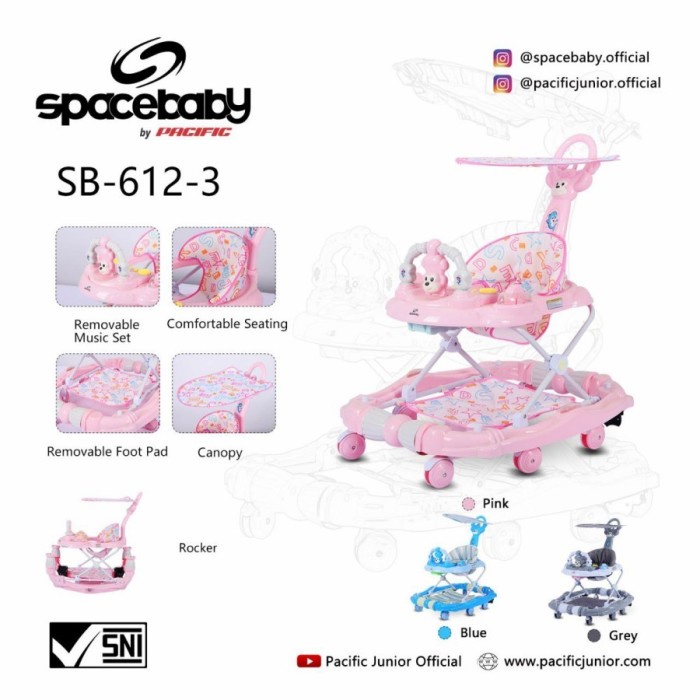 Terlaris Baby Walker Spacebaby Space Baby Sb612-3 Sb 612-3 By Pacific