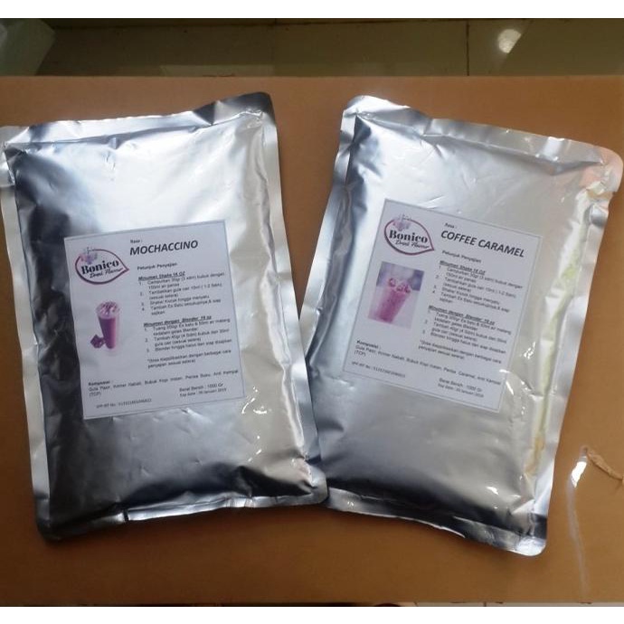 

CHEESE TEA powder 1kg Bubuk minuman BONICO shake ICE BLEND TEH KEJU