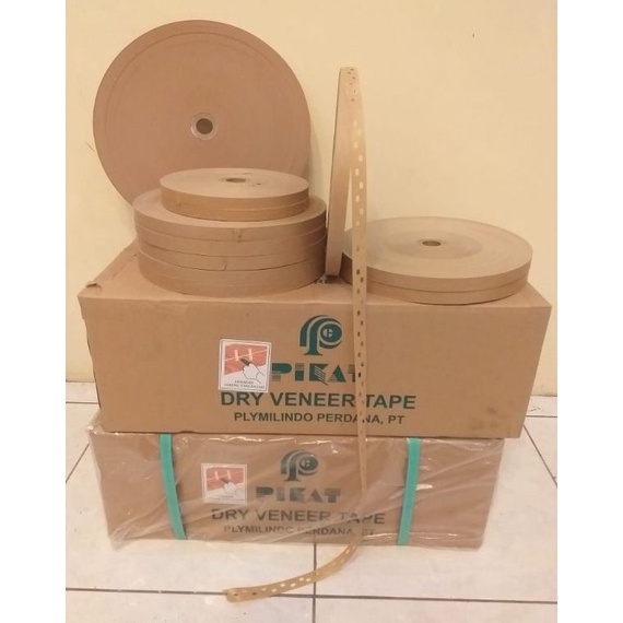 Kekinian.. Gummed Tape / Veneer Tape / Isolasi / Lakban Veneer  Pikat 16mm × 550m Eceran Dan Grosir 