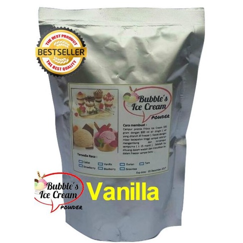 

Bubuk Es Krim Vanilla 500 Gr, Bubble's Ice Cream Bulky Instant Powder