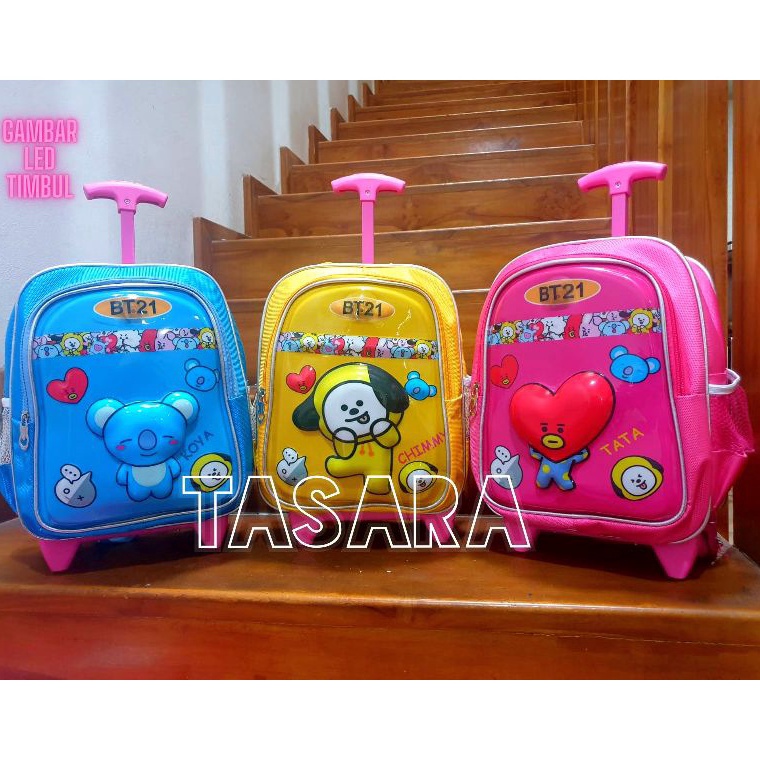 ➭Jual⋆➡ NJAHU Tas Troli Anak Ransel BTS Gratis Bonus - Ransel Anak Perempuan - Ransel Troli Anak TK 