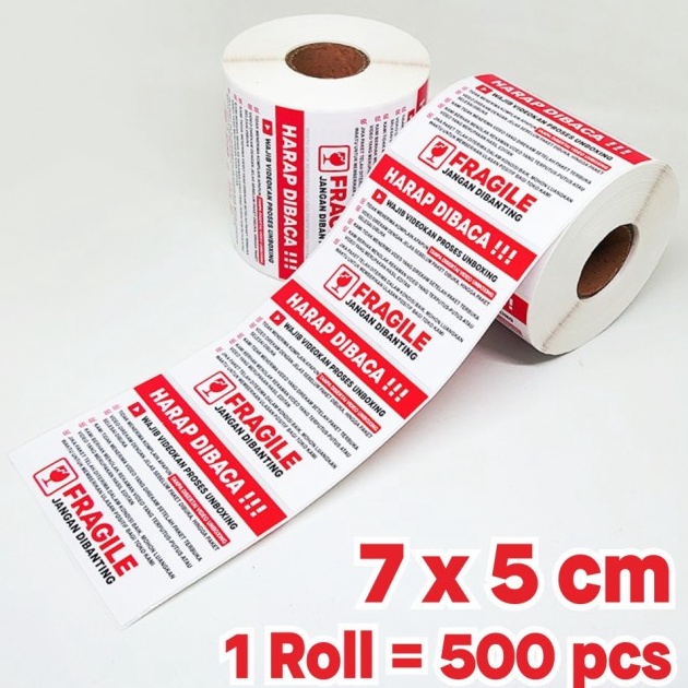 

QDKT2295㊫ Stiker Label Wajib Video Unboxing 7 x 5 cm (1 roll isi ±500 pcs) ㊔