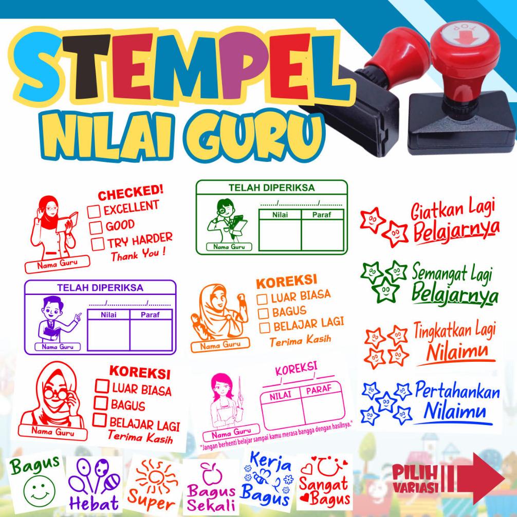 

8.8 [Free Custom Foto] Stempel Nilai Guru / Penilaian / Koreksi / Checked Grosir !!