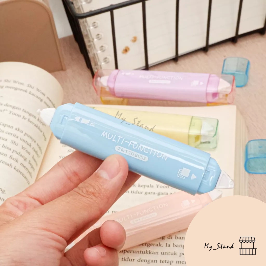 

Tip-X Kertas & Lem Twingo Multi-Function TG-B1813 2in1 2 in 1 Glue Tape Lem Kertas Correction Tape Tip x Tipex Kertas Tip-Ex Penghapus Bolpen Ujung Ganda Dual tip