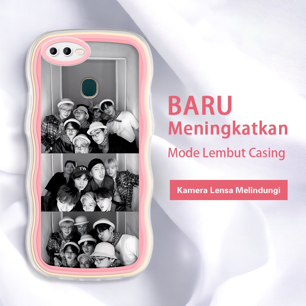 OPPO A12 A92 A52 A9 A12E A7 A5 A5S A3S A12E 2020 INS BTS BT21 Foto hitam dan putih Cool Kor Kesing c