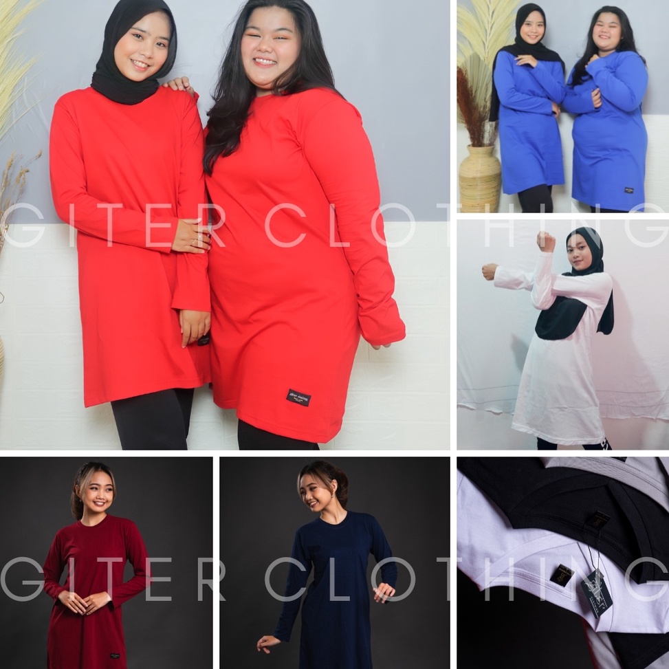 Terdepan Kaos tunik bahan katun combed premium by giter's clothing - kaos polos oversize wanita - ka