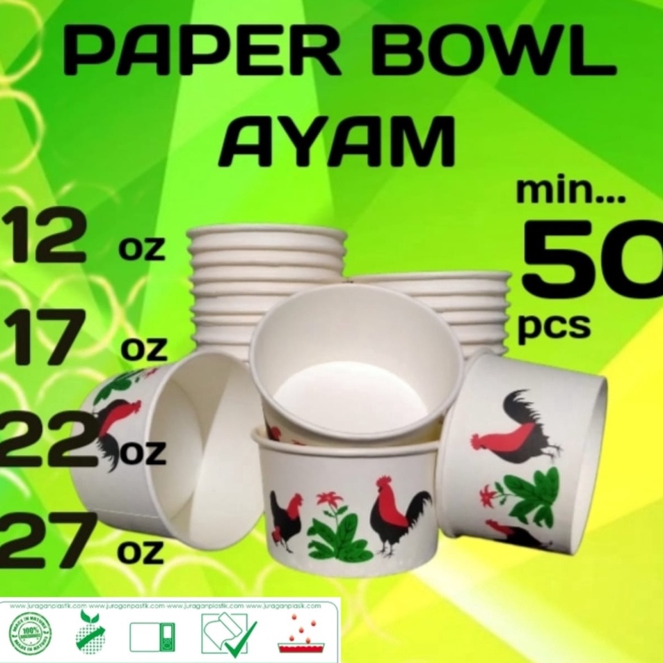 Jangan Sampai Kehabisan❄️ Mangkuk Mangkok Paper Papper Box Wadah Cup Rice Bowl isi 25 pcs Kertas Aya