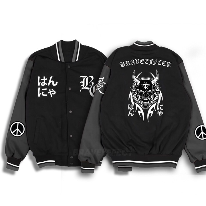 Stok Banyak (NEW ARTICLE) BRAVE EFFECT Varsity Jacket Jaket Varsity Vintage Pria Wanita Premium High