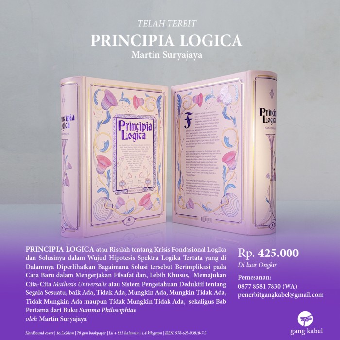 Terlaris "Principia Logica" Penulis: Martin Suryajaya. Terbitan: Penerbit Gang