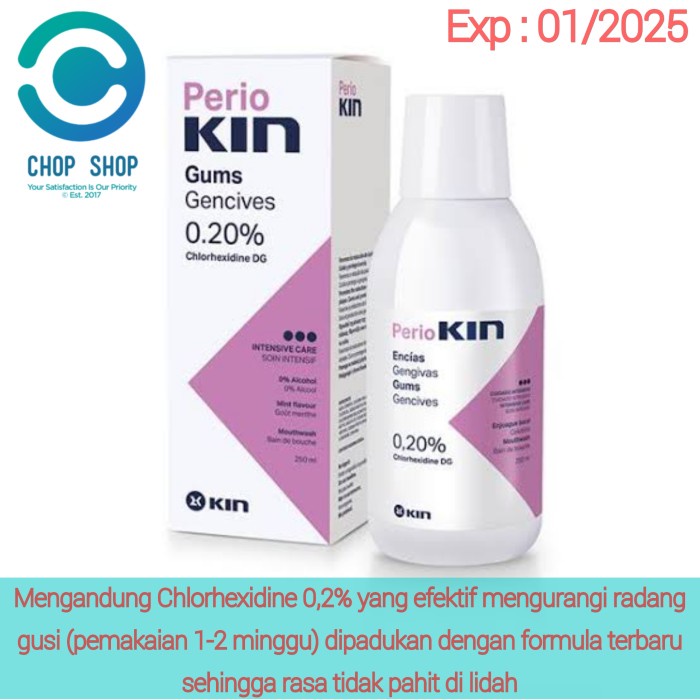 Terlaris Periokin Perio Kin Obat Kumur Chlorhexidine Hexidine Chx Mouthwash Kin
